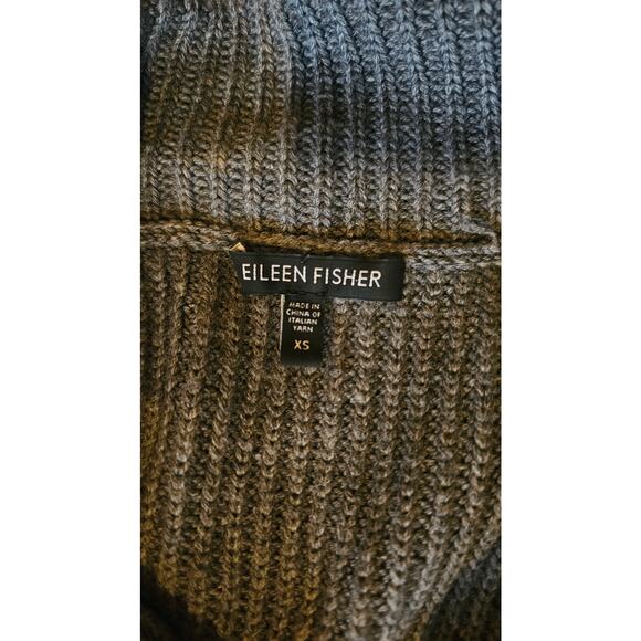 Eileen Fisher 100% Merino Wool Sweater Cardigan, Snap Buttons, Flap Collar Sz XS - Picture 3 of 12